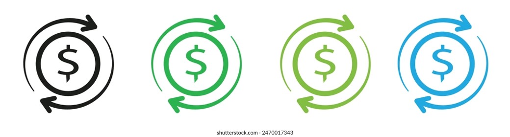 Circulation of money icon showing financial transactions and cash flow, perfect for banking and economic projects