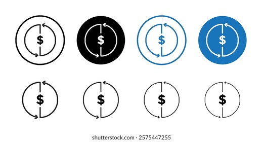 Circulation of money icon Thin line art collection