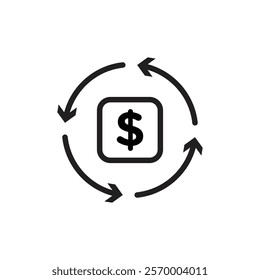 Circulation of money icon Vector flat thin line illustration