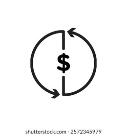 Circulation of money icon Vector flat thin line illustration