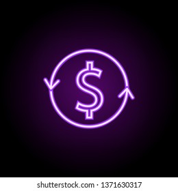circulation of money neon icon. Elements of finance and chart set. Simple icon for websites, web design, mobile app, info graphics