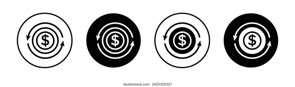 Circulation of money vector line icon illustration.