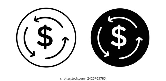 Circulation of money vector line icon illustration.