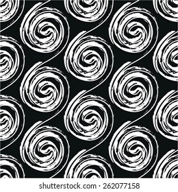 Circulation in monochrome pattern, seamless vector background.