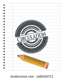emblema del lápiz de circulación. Ilustración vectorial. Detallado.