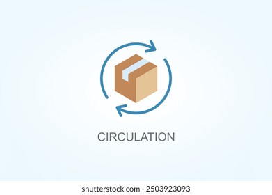 Ilustración De Símbolo De Signo De Logotipo O Vector De Circulación