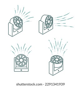Circulator four angle illustration set