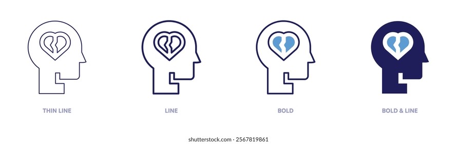 Circulatory system icon in 4 different styles. Thin Line, Line, Bold, and Bold Line. Duotone style. Editable stroke.