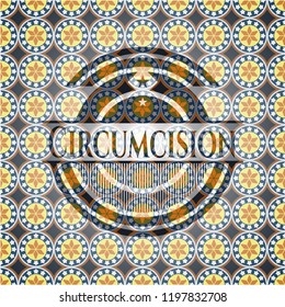 Circumcision arabesque style badge. arabic decoration.