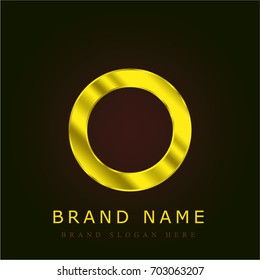 Circumference golden metallic logo