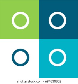 Circumference green and blue material color minimal icon or logo design