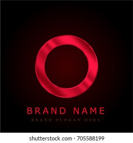 Circumference red chromium metallic logo