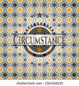 Circumstance arabic badge background. Arabesque decoration.