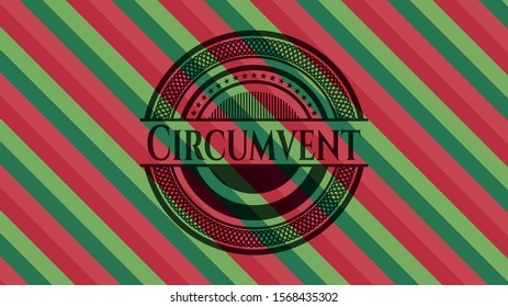 Circumvent christmas badge background. Vector Illustration. Detailed.