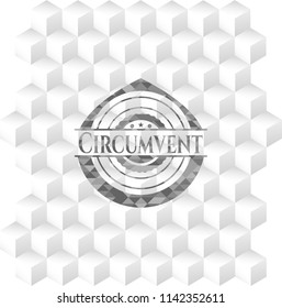 Circumvent grey emblem with cube white background