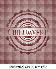 Circumvent red geometric emblem. Seamless.