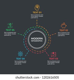 Circural Modern Style Abstract Infographics with Number of Options template Vector illustration can be used for workflow layout diagram business step options banner web design colorful