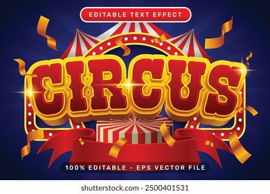 circus 3d text effect and editable text effect with tent and border show