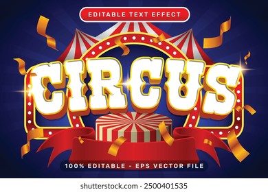 circus 3d text effect and editable text effect with tent and border show