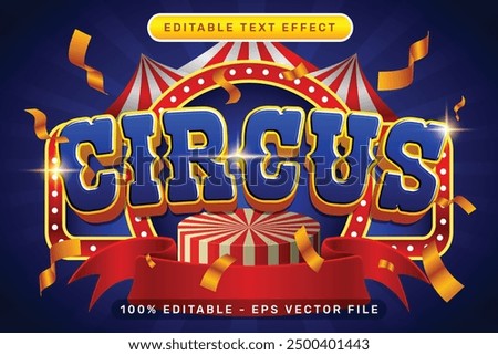 circus 3d text effect and editable text effect with tent and border show