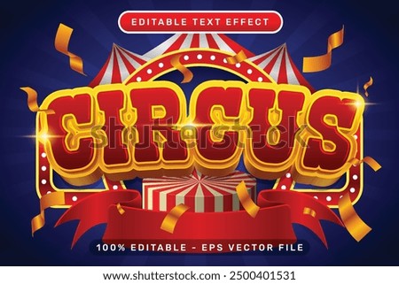 circus 3d text effect and editable text effect with tent and border show