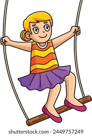 Circus Acrobat and Trapeze Cartoon Colored Clipart