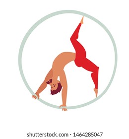 Circus acrobatics artist vector illustration