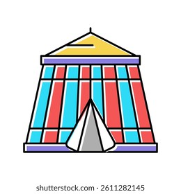 circus in amusement park color icon vector. circus in amusement park sign. isolated symbol illustration