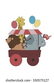 Circus animals in the cart