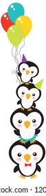 Circus Animals Penguins with Balloons