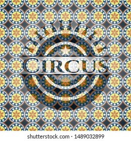 Circus arabesque style emblem. arabic decoration.