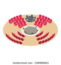 Circus arena icon. Isometric of circus arena vector icon for web design isolated on white background