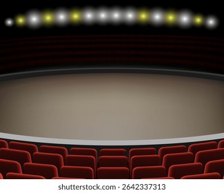 Anel de arena de circo. Plano de fundo para apresentação e desempenho. Ilustração vetorial