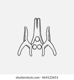Circus artists performing trick sketch icon for web, mobile and infographics. Hand drawn vector isolated icon.