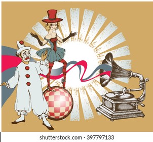 Circus artists. vector illustration.