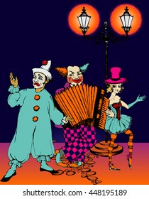 Circus artists. vector illustration.
