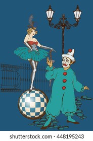 Circus artists. vector illustration.
