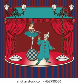 Circus artists. vector illustration.