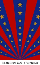 Circus background, abstract pattern with rays and stars, banner element for show, fair. Circus pattern