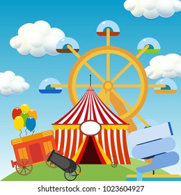 circus background having circus elements