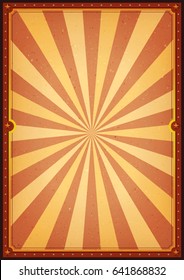 Circus Background/
Illustration of a retro circus poster with sunbeams and grunge texture