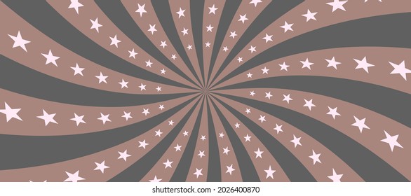 Circus background with rays. Element of festival poster. Retro cartoon sunburst. Abstract carnival flyer template. Vector vintage banner
