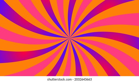 Circus background with rays. Element of festival poster. Retro cartoon sunburst. Abstract carnival flyer template. Vector vintage banner
