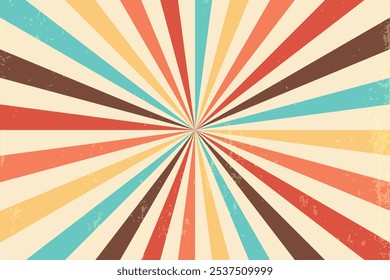 Circus background and spiral retro rays vector pattern. Vintage poster of red white sun or star burst radial lines with grunge texture, circus, carnival, summer fair or chapiteau backdrop