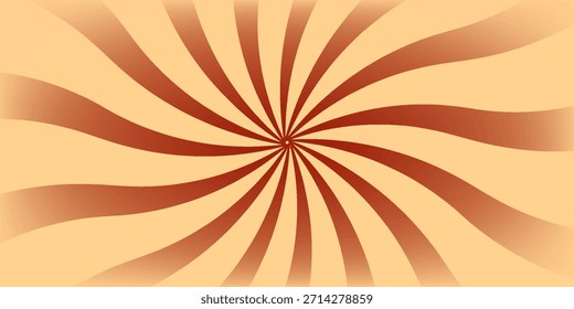Fondo de circo y patrón de Vector de rayos retro en espiral. Cartel de Antiguas de líneas radiales rojas blancas del sol o de la explosión de la estrella, circo, carnaval, fondo de la feria del verano