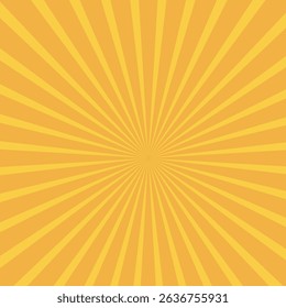 Circus background of spiral yellow orange rays vector illustration. Vintage radial pattern with sunbeams or starburst strip. Circus, carnival, summer fair or chapiteau backdrop.