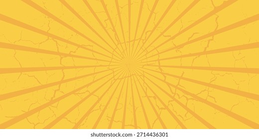 Circus background of spiral yellow orange rays vector illustration. Vintage radial pattern with sunbeams or starburst strip. Circus, carnival, summer fair or chapiteau backdrop.