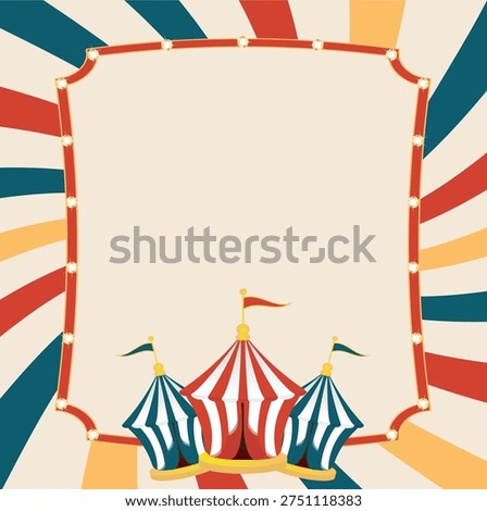 Circus background, circus template, circus poster with a circus tent and stars, vintage style
