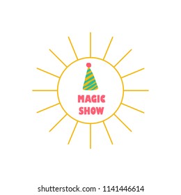 Circus badges in flat style. Perfect for advertising poster. Vector illustration