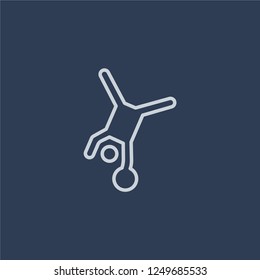 Circus balance icon. Circus balance linear design concept from Circus collection. Simple element vector illustration on dark blue background.